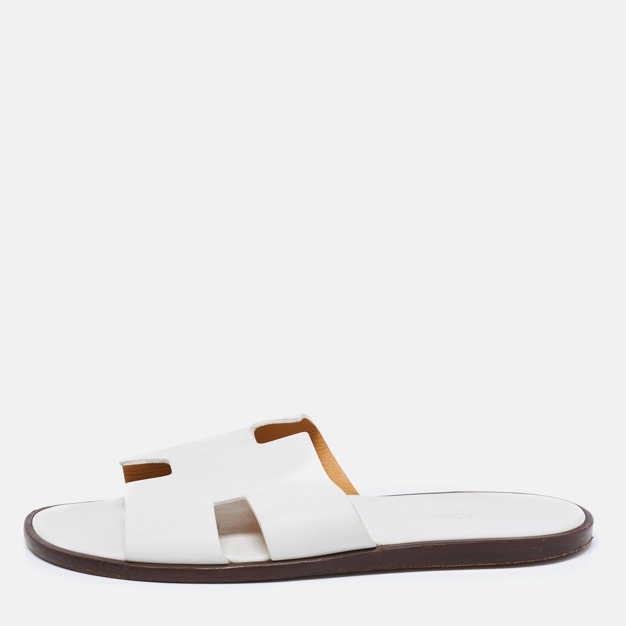 Hermes Izmir Sandal "Blanc" Smooth Calfskin Leather