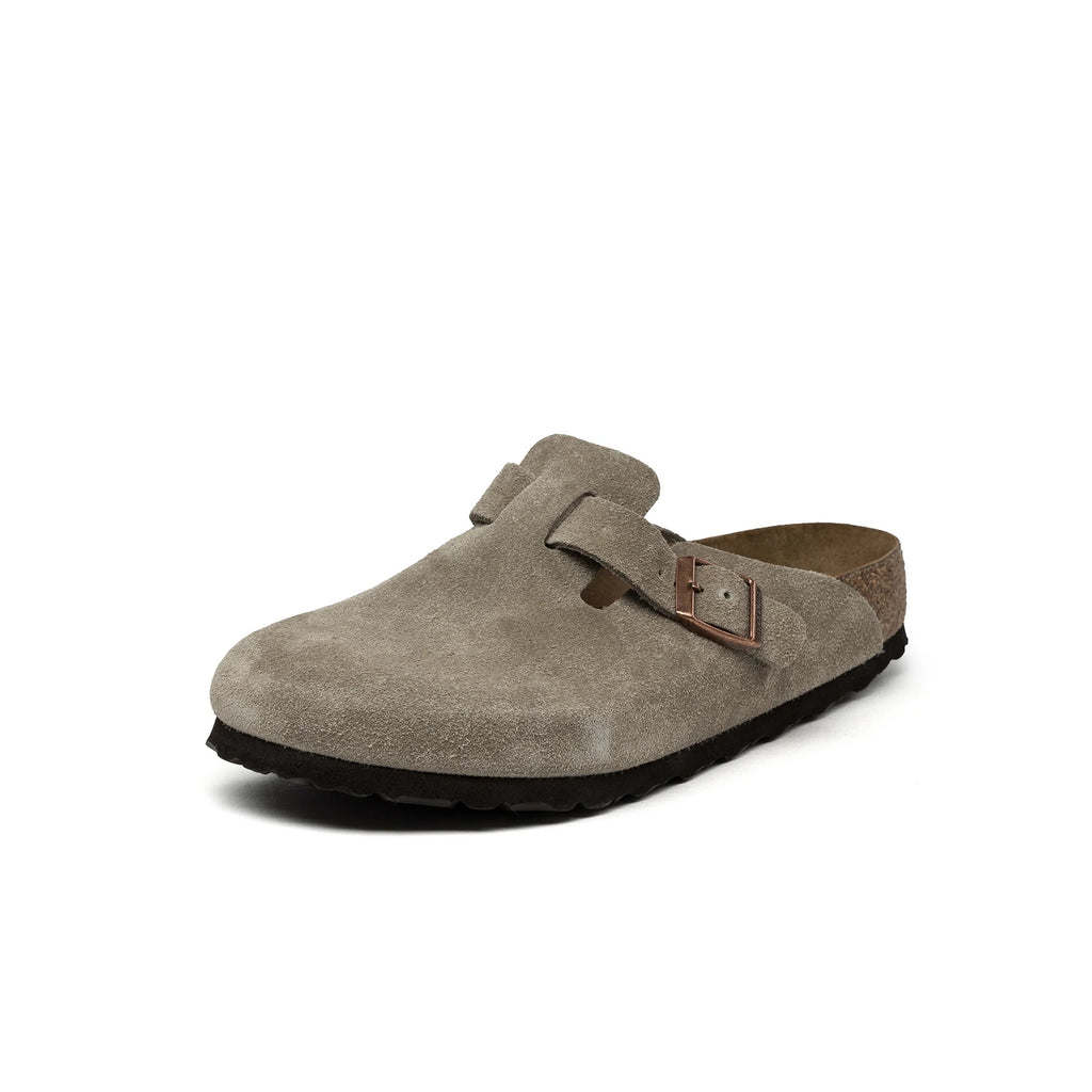 Birkenstock Boston Soft Footbed "Suede Taupe"