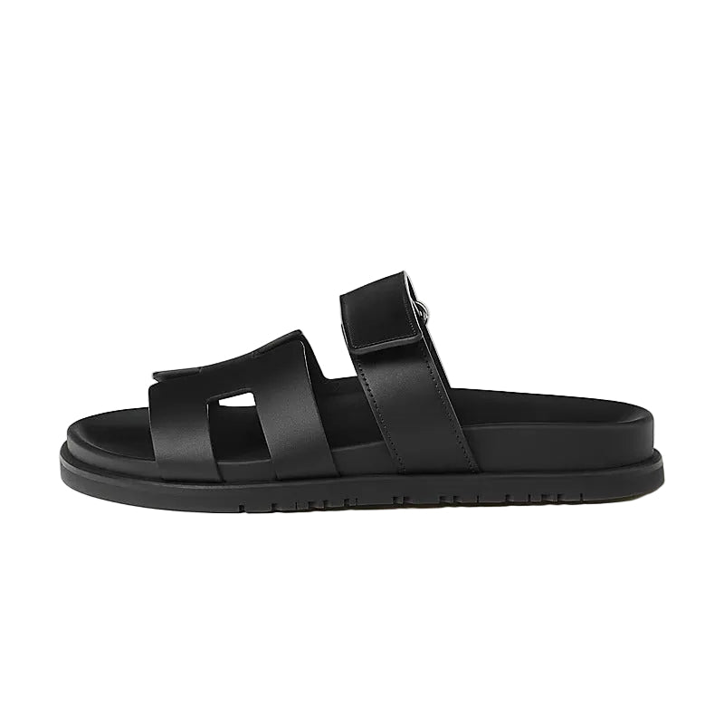 Hermès Chypre Sandals "Black Noir"