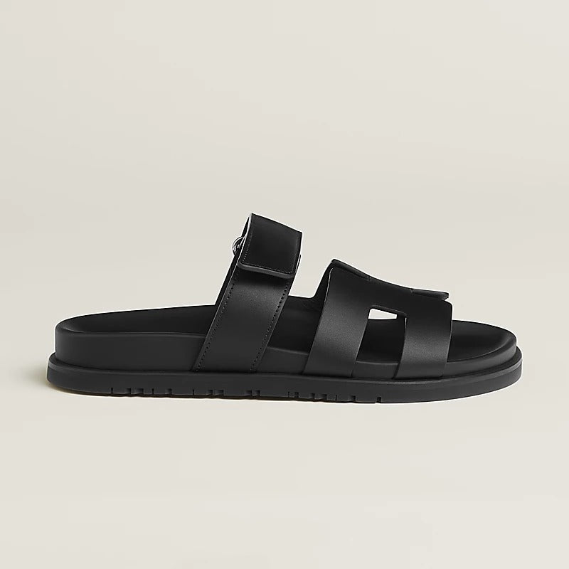 Hermès Chypre Sandals "Black Noir"