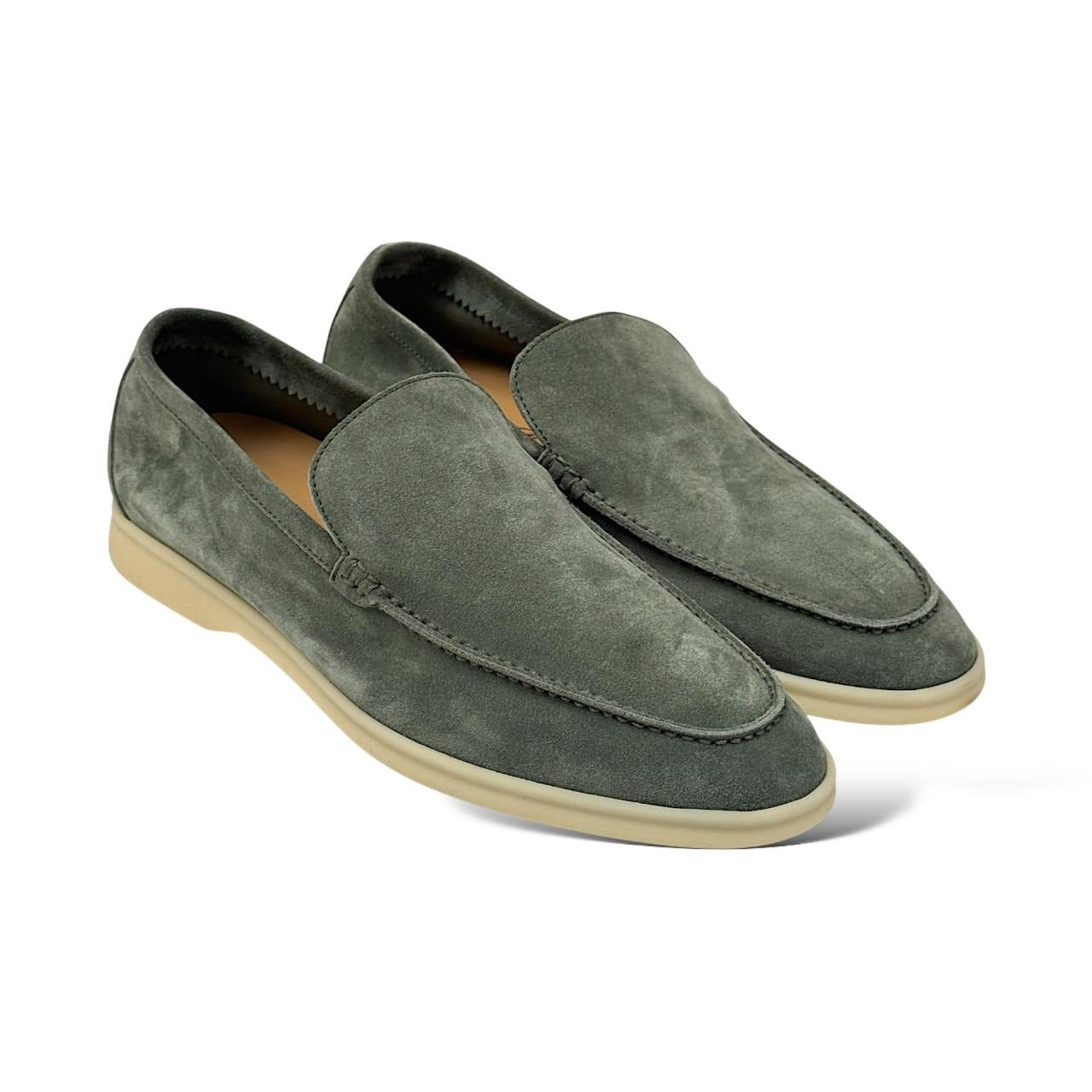 Loro Piana Summer Walk Loafer Suede Frozen Fir