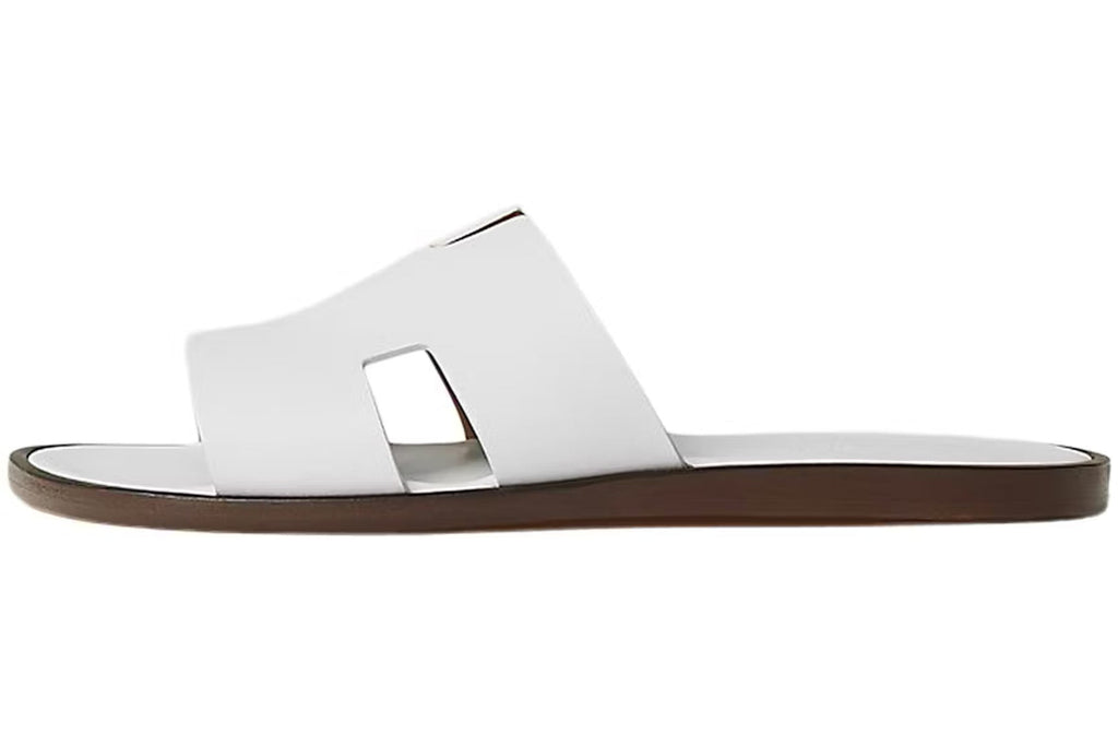 Hermes Izmir Sandal "Blanc" Smooth Calfskin Leather