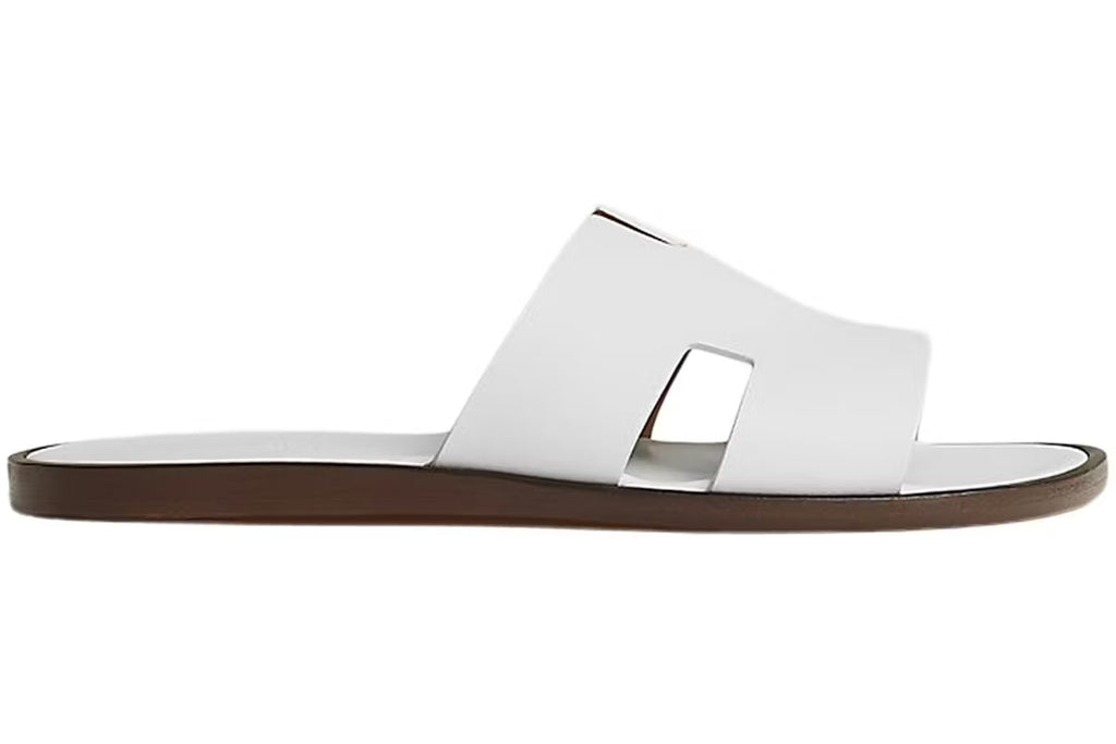 Hermes Izmir Sandal "Blanc" Smooth Calfskin Leather