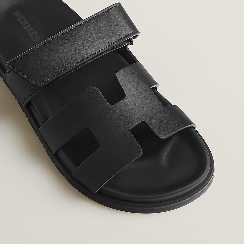 Hermès Chypre Sandals "Black Noir"