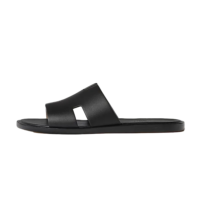 Hermes Izmir Sandal "Black" Smooth Calfskin Leather