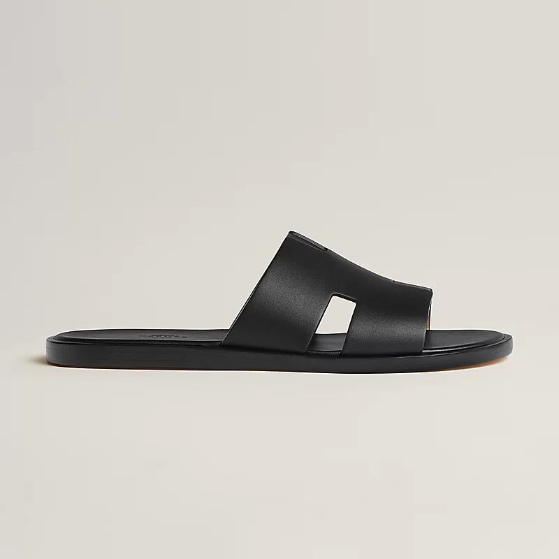 Hermes Izmir Sandal "Black" Smooth Calfskin Leather