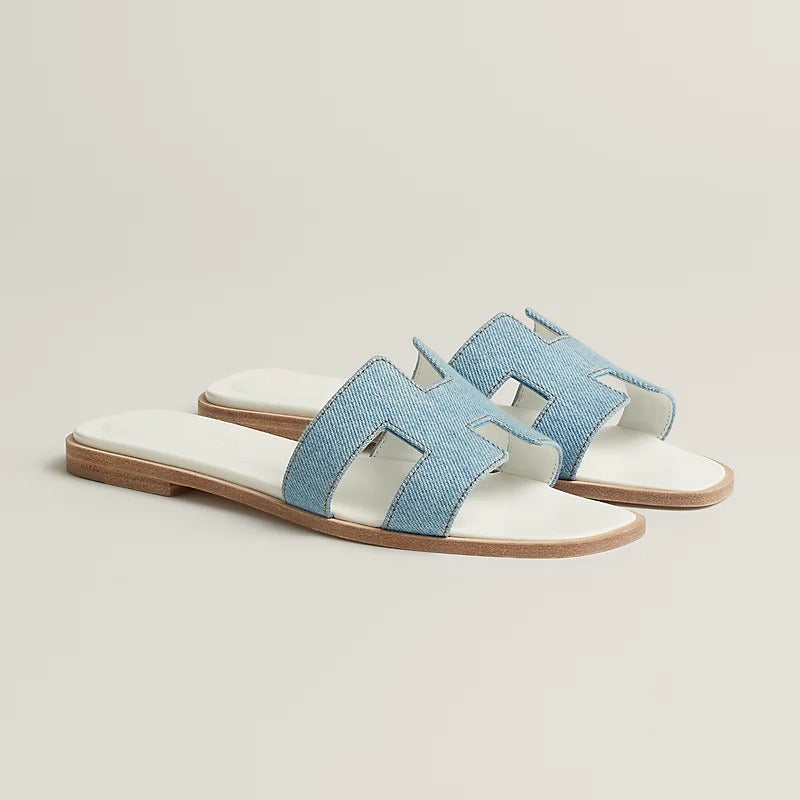 Hermès Oran Sandals "Bleu Clair"  Denim