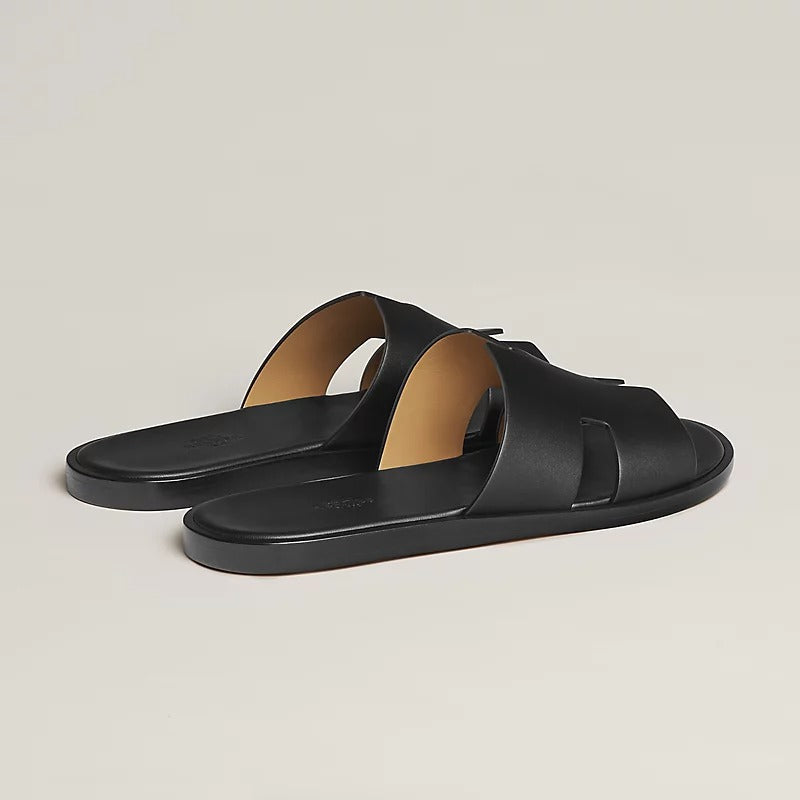 Hermes Izmir Sandal "Black" Smooth Calfskin Leather