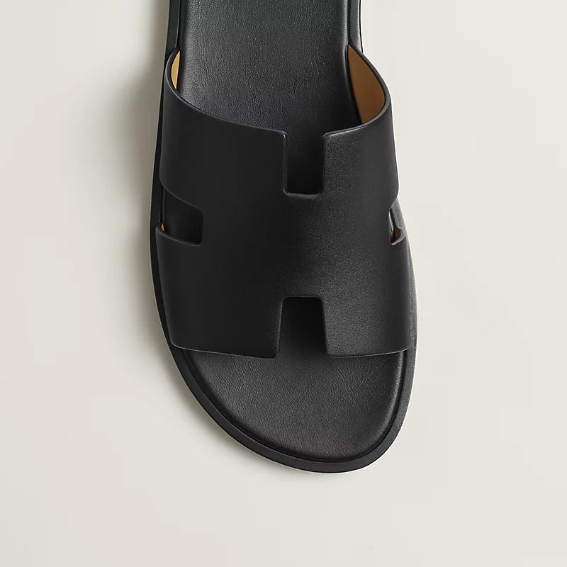 Hermes Izmir Sandal "Black" Smooth Calfskin Leather
