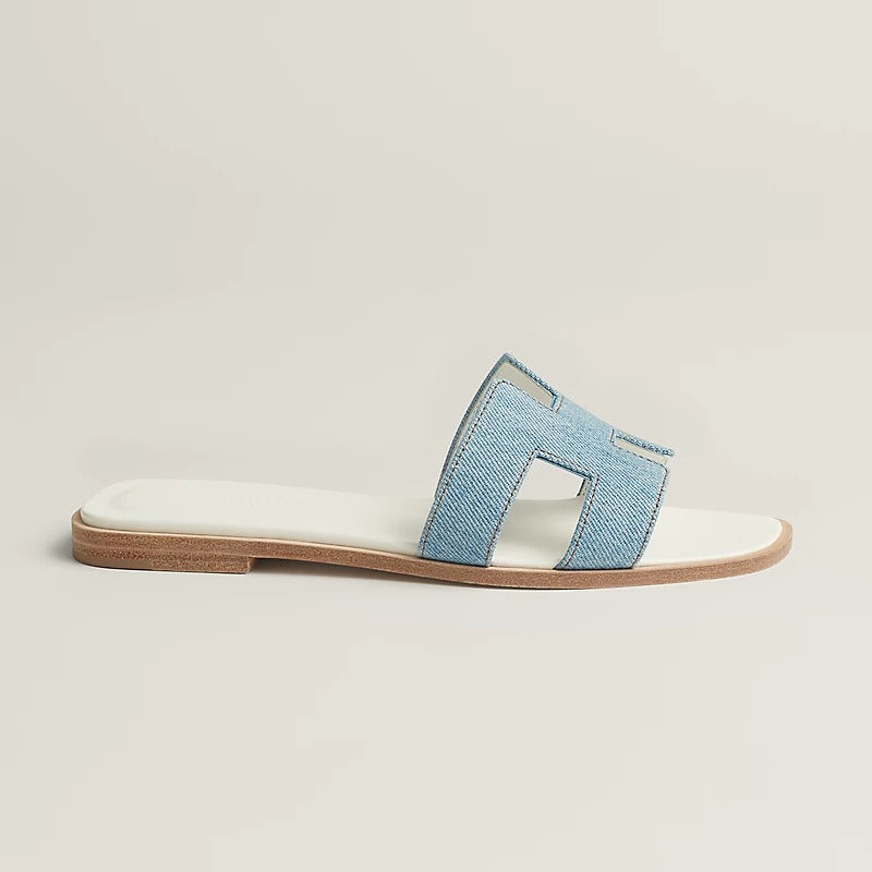 Hermès Oran Sandals "Bleu Clair"  Denim