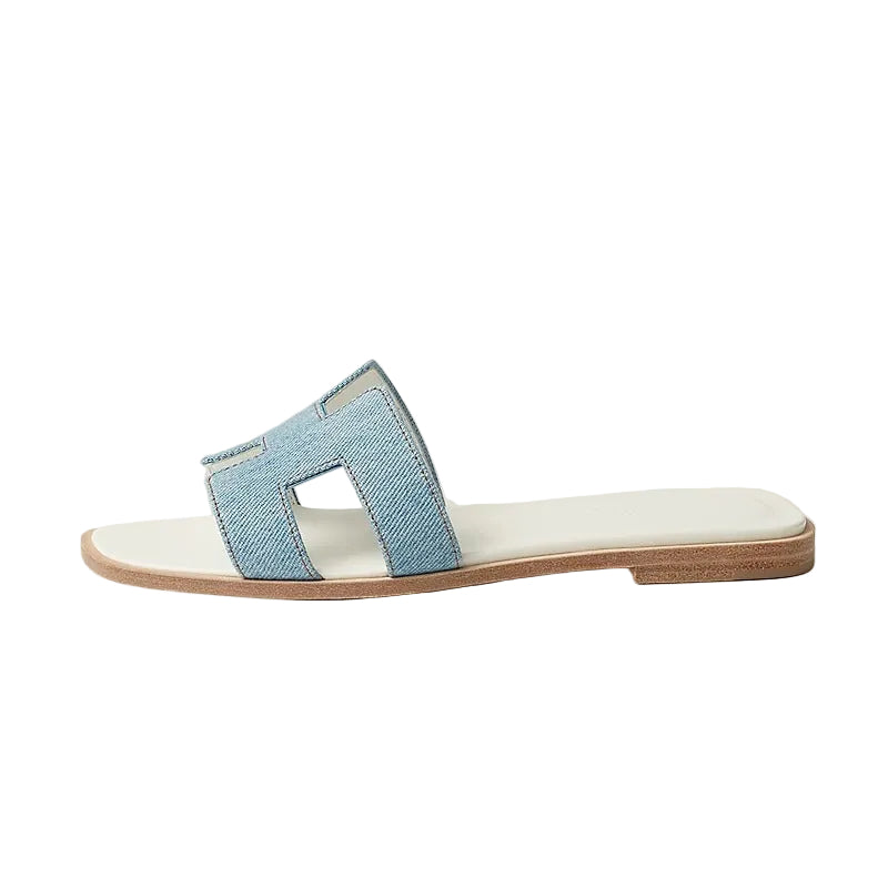 Hermès Oran Sandals "Bleu Clair"  Denim