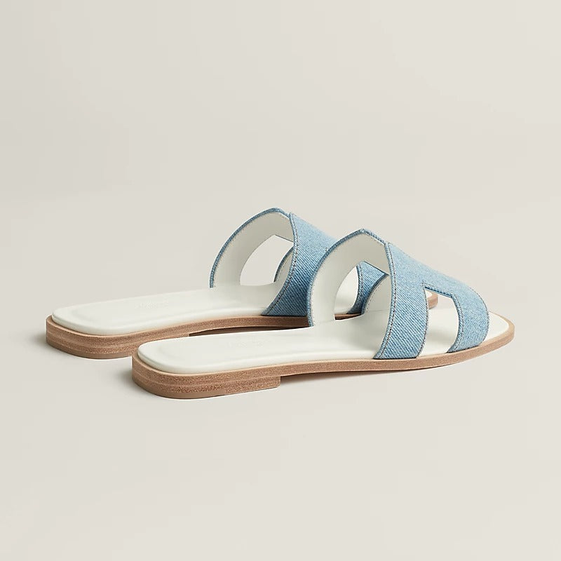 Hermès Oran Sandals "Bleu Clair"  Denim