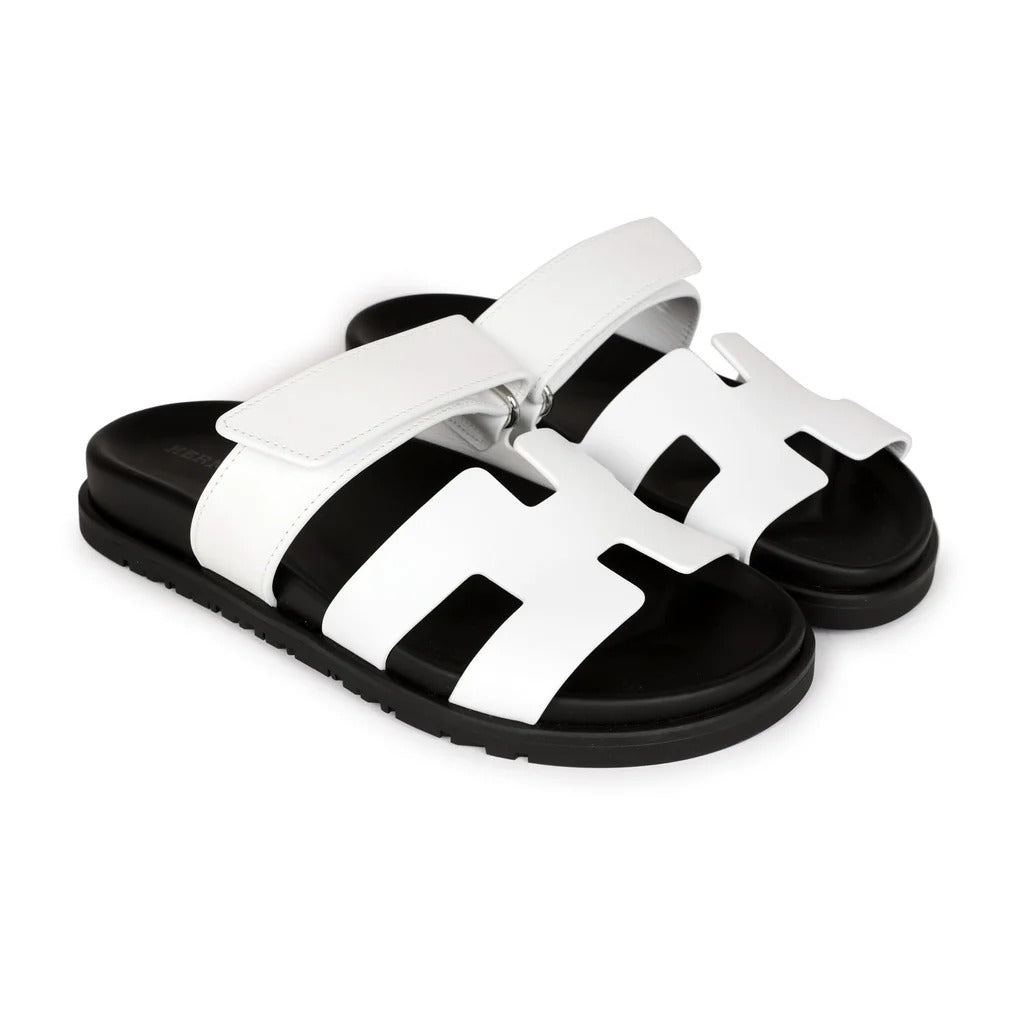 Hermès Chypre Sandals "Black/ White"