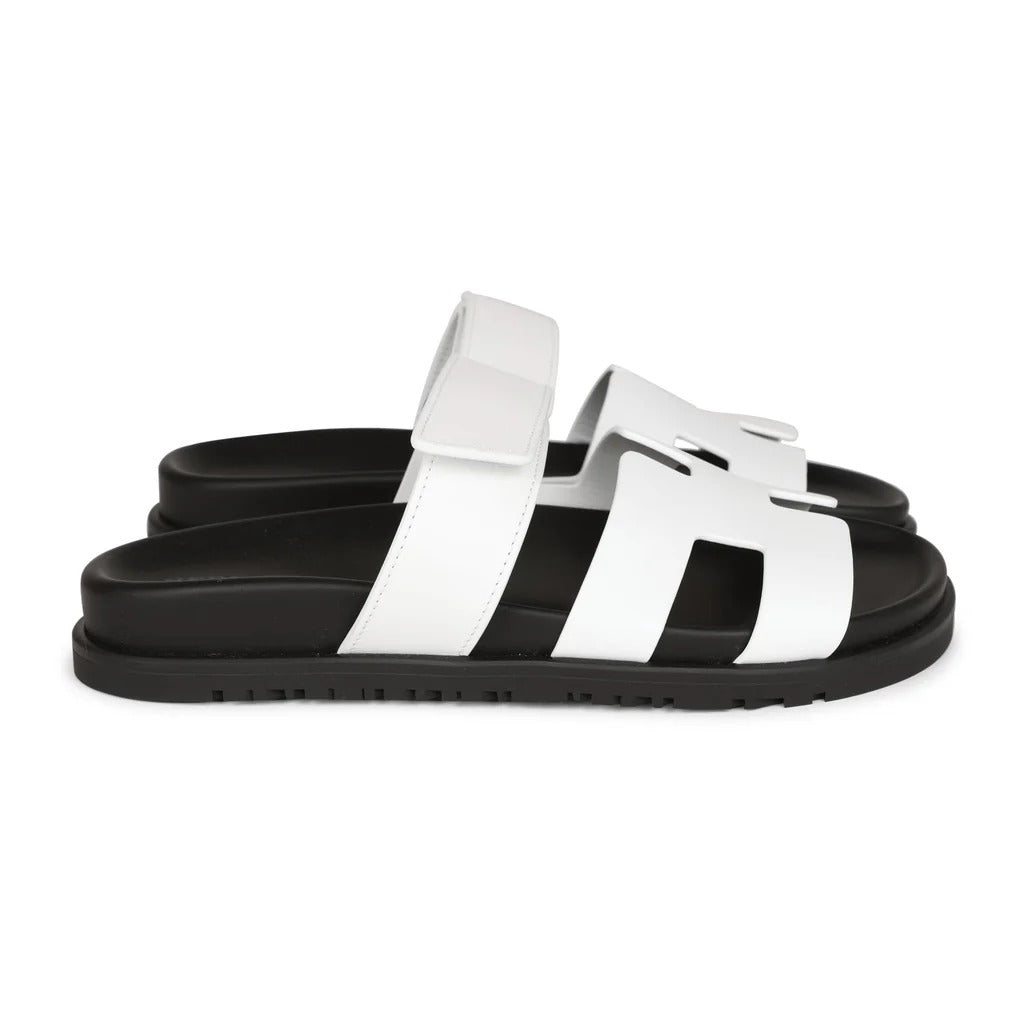 Hermès Chypre Sandals "Black/ White"