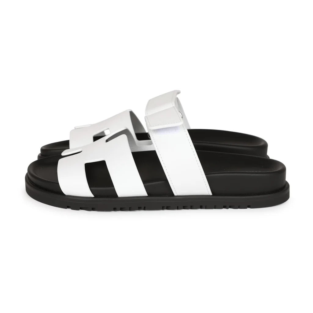 Hermès Chypre Sandals "Black/ White"