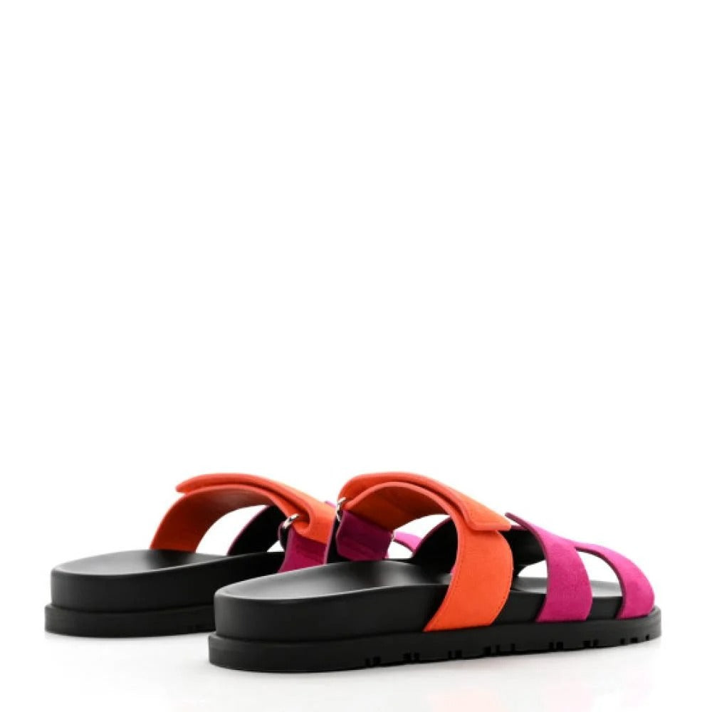 Hermès Chypre Sandals "pink/ orange"