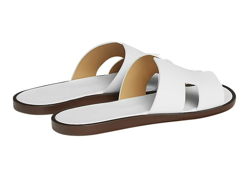 Hermes Izmir Sandal "Blanc" Smooth Calfskin Leather