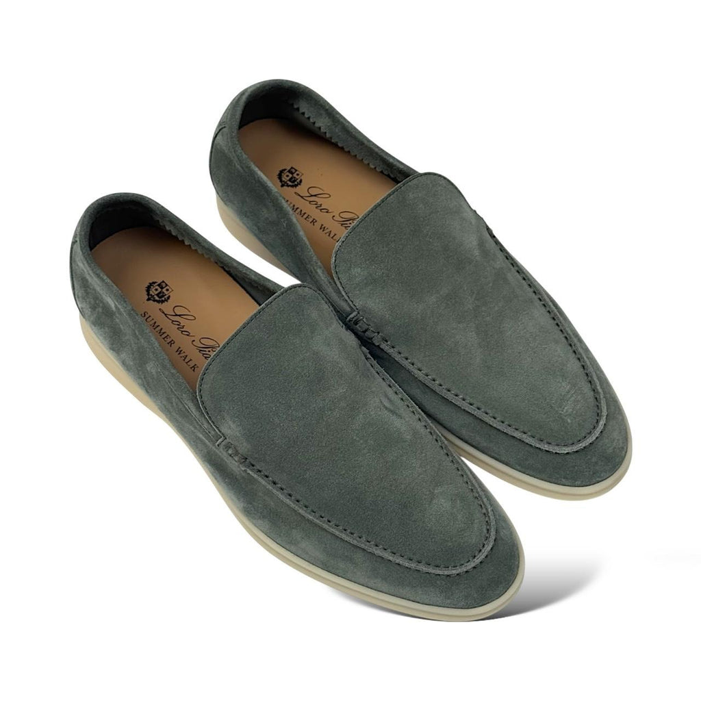 Loro Piana Summer Walk Loafer Suede Frozen Fir