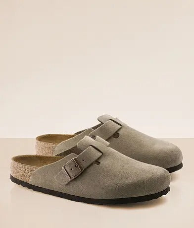 Birkenstock Boston Soft Footbed "Suede Taupe"