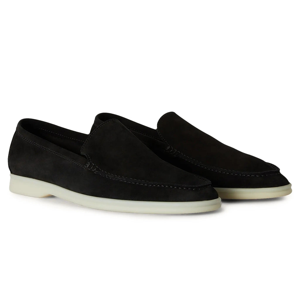 Loro Piana Summer Walk "Suede Black" Loafers