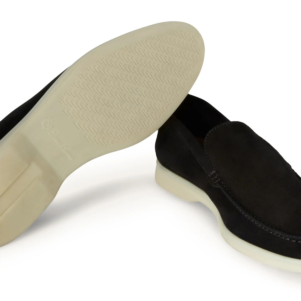 Loro Piana Summer Walk "Suede Black" Loafers