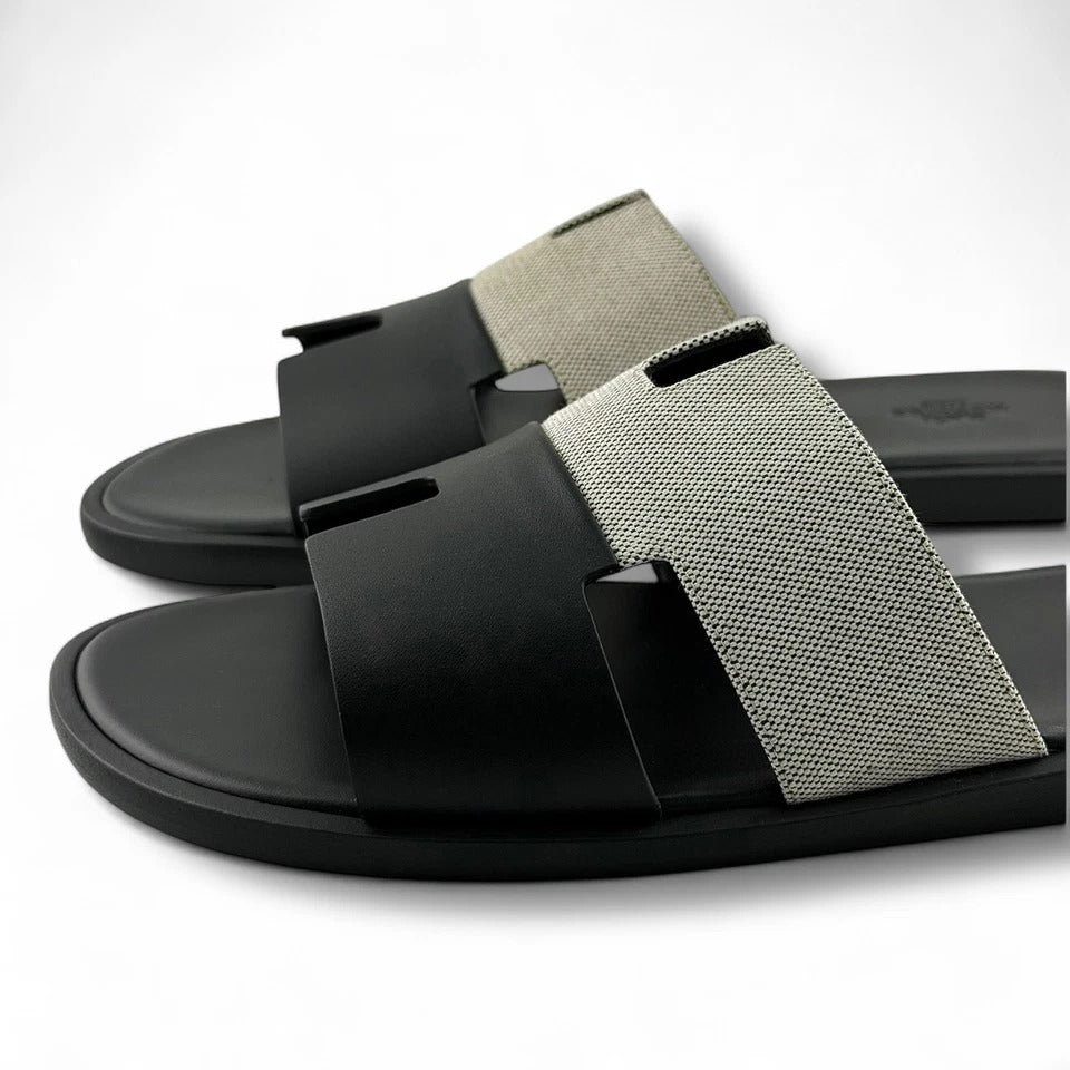 Hermes Izmir Sandal "Black & White GREY