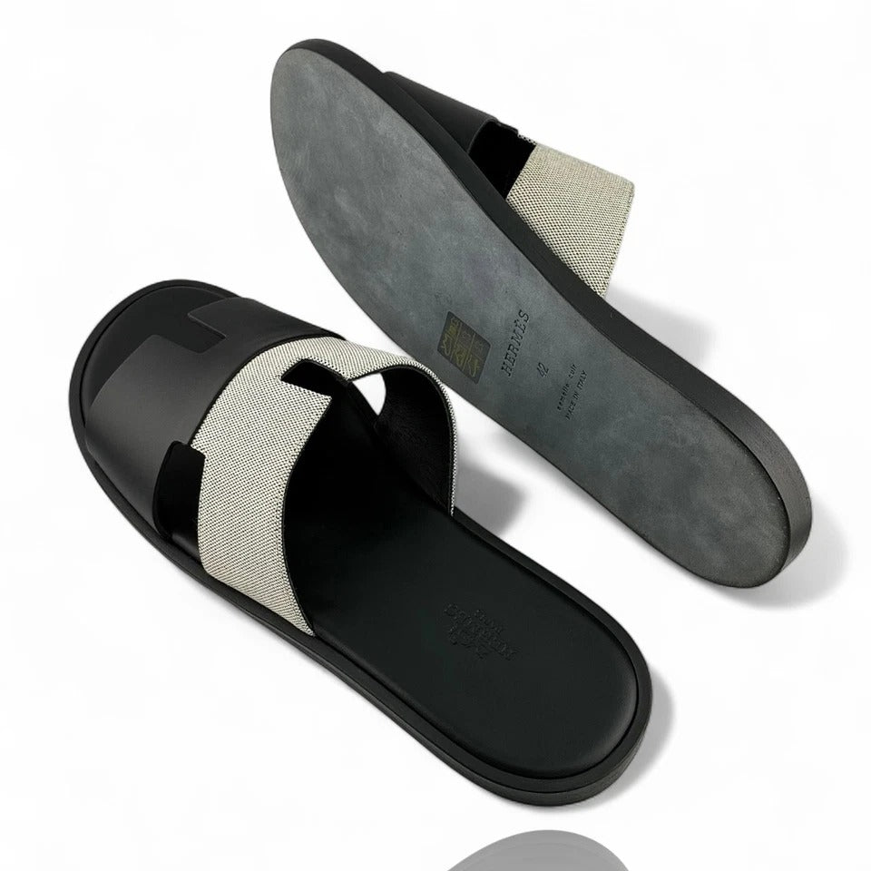 Hermes Izmir Sandal "Black & White GREY