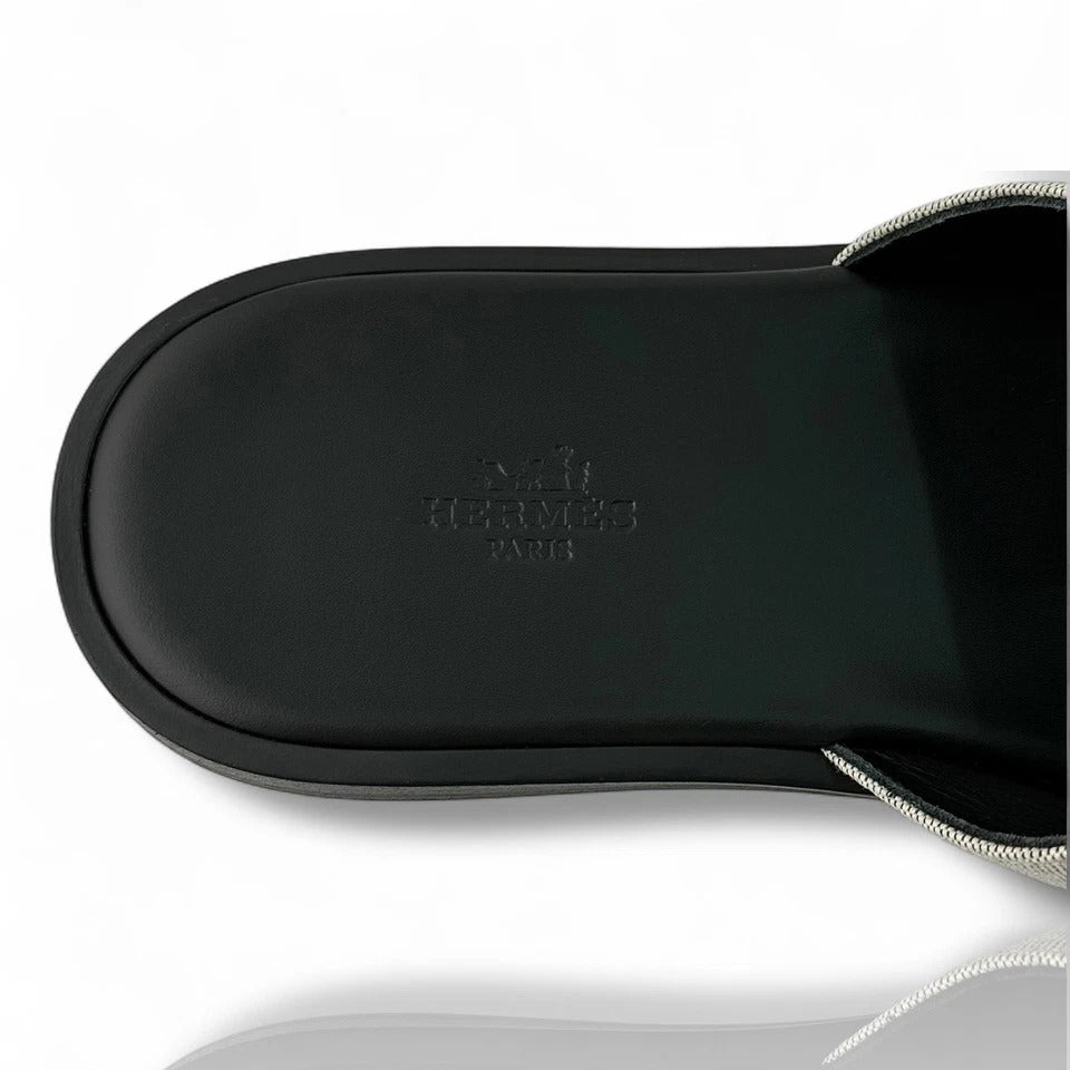 Hermes Izmir Sandal "Black & White GREY