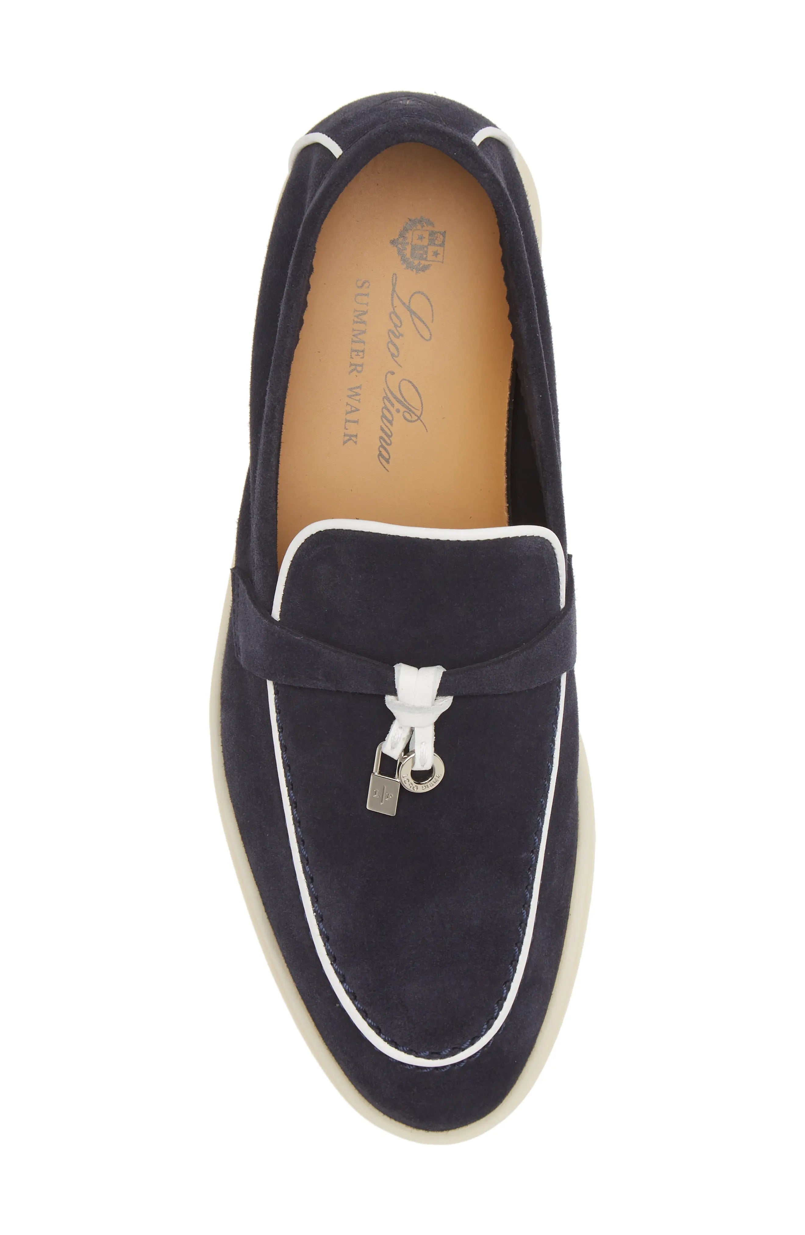 Loro Piana Summer Charms Walk Loafers "Blue suede"
