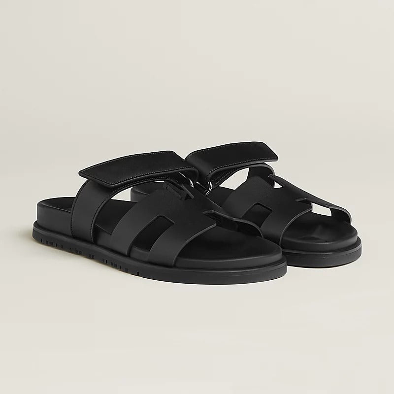 Hermès Chypre Sandals "Black Noir"